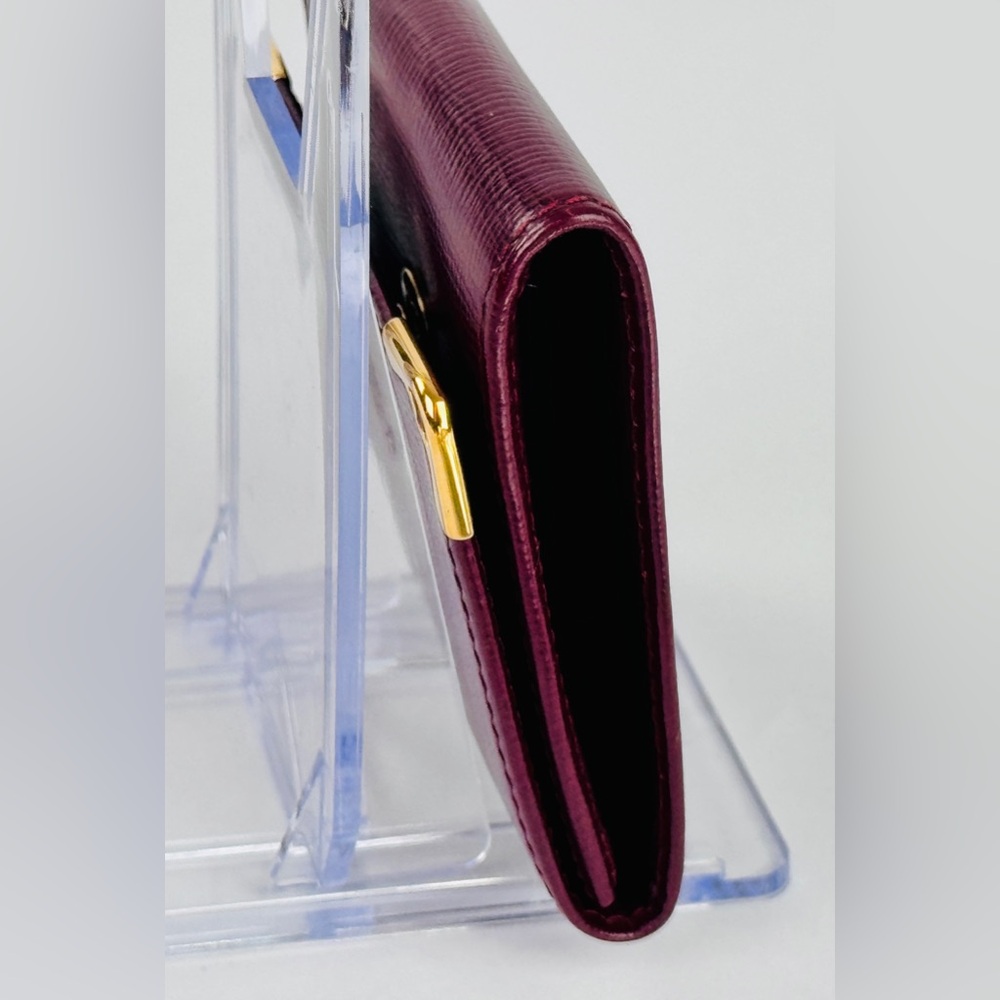 Cartier Vintage Bordeaux Leather Coin Pouch Wallet Gold Corners EUC - Picture 4 of 9